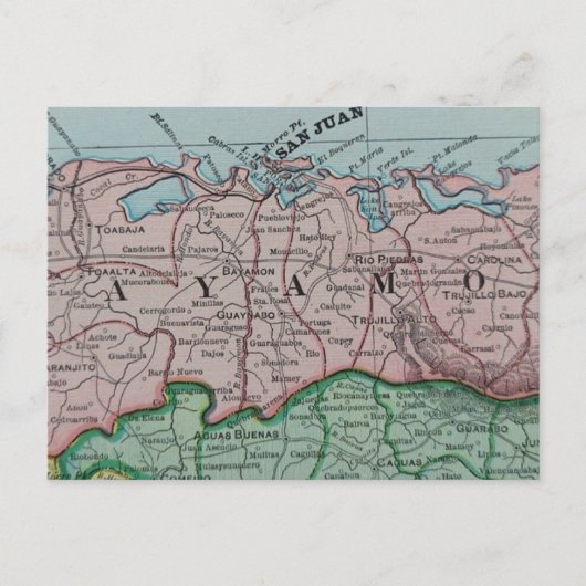 Spanische Karte der San Juan Region von Puerto Ric (Vorderseite)