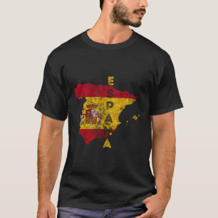 Spanische Karte und Flagge Souvenir erschüttert Sp T-Shirt