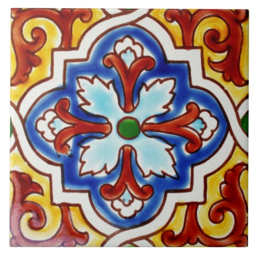 Spanische Keramik-Foto-Mittelmeerfliese Fliese (Vorderseite)