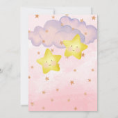 Spanische Kleine Sterne Pink Twin Girls Babydusche Einladung (Rückseite)