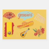 Spanische Kultur-Fiesta Sombrero, Gitarre und Blum Geschenkpapier Set (Vorderseite 3)