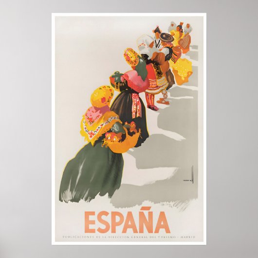 Spanische Kunst Espana Reiseplakat Spanien Druck Poster (Vorne)