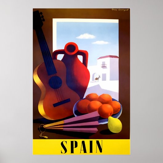 Spanische Kunst Spanien Reiseplakat Druck Poster (Vorne)
