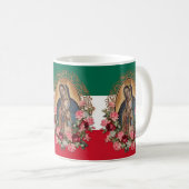 Spanische Lady von Guadalupe Mexikanische Flagge R Kaffeetasse (VorderseiteRechts)