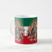 Spanische Lady von Guadalupe Mexikanische Flagge R Kaffeetasse (Vorderseite Links)
