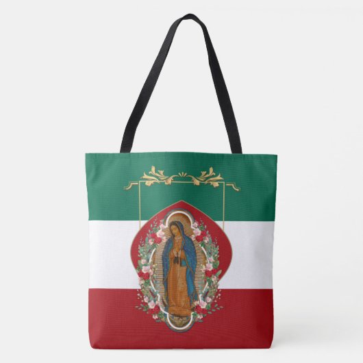Spanische Lady von Guadalupe Mexikanische Flagge R Tasche (Vorderseite)