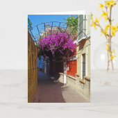 Spanische Lila Blütenkanopkarte Karte (Gelbe Blume)