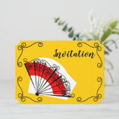 Spanische Lüfterecken Einladung horizontal (Stehend Vorderseite)