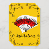 Spanische Lüfterecken Einladung vertikal (Vorne/Hinten)