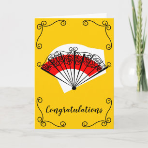 Spanische Lüfterecken Herzlichen Glückwunsch Text  Karte