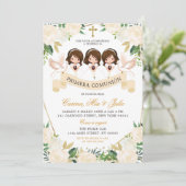 Spanische Mädchen Sibling Erste Heilige Kommune Einladung (Stehend Vorderseite)