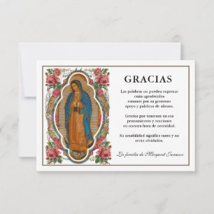 Spanische Maria Guadalupe Danksagungskondolenz Dankeskarte
