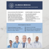 Spanische Medizin Klinik Arzt Logo QR-Code Flyer (Vorne)