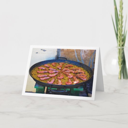Spanische Meeresfrüchte-Küche in Paella Dish Karte (Vorderseite)