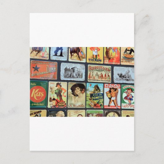 Spanische Metallplakette Postkarte (Vorderseite)