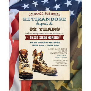Spanische Militär-Ruhestands-Stiefel-Einladung Einladung