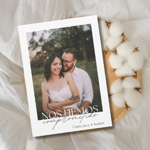 Spanische Minimal-Foto-Schwarz-weiß-Engagement-Par Einladung