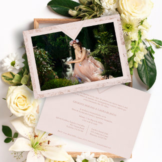 Spanische Mis XV Años Real Rose Gold Extravagante Folieneinladung