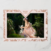 Spanische Mis XV Años Real Rose Gold Extravagante Folieneinladung (Vorderseite)