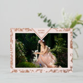 Spanische Mis XV Años Real Rose Gold Extravagante Folieneinladung (Stehend vorne)