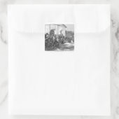 Spanische Mission der Alamo Quadratischer Aufkleber (Tasche)