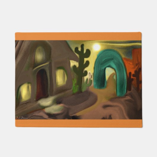 Spanische Mission Südwestliche Abstrakte Kunst Fußmatte (Vorderseite)