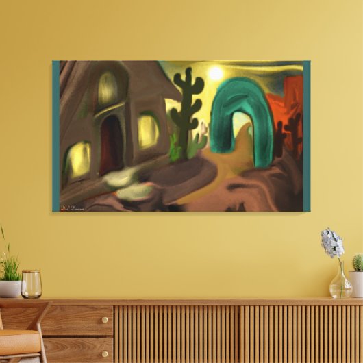 Spanische Mission Südwestliche Abstrakte Kunst Leinwanddruck (Insitu (Wohnzimmer))