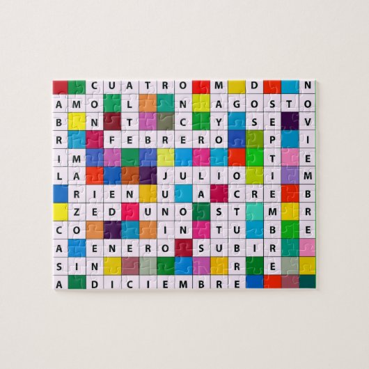 Spanische Monate Entwurfs- Puzzle (Horizontal)