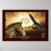 Spanische Mustang Horse & Bald Adler Kunst Poster (Vorne)