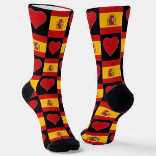 Spanische Nationalflagge Herzspass Spanien Espana Socken