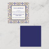 Spanische Navy Yellow Tile Mediterranean Custom V2 Quadratische Visitenkarte (Vorne/Hinten)