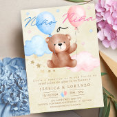 Spanische Nino o Nina Bear Balloon Gender Reveal Einladung