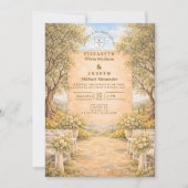 Spanische Olivenhain-Hochzeit Einladung (Vorderseite)