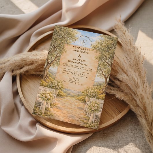 Spanische Olivenhain-Hochzeit Einladung