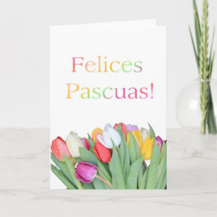 Spanische Osterkarte - Felices Pascuas - Tulpenbou Feiertagskarte