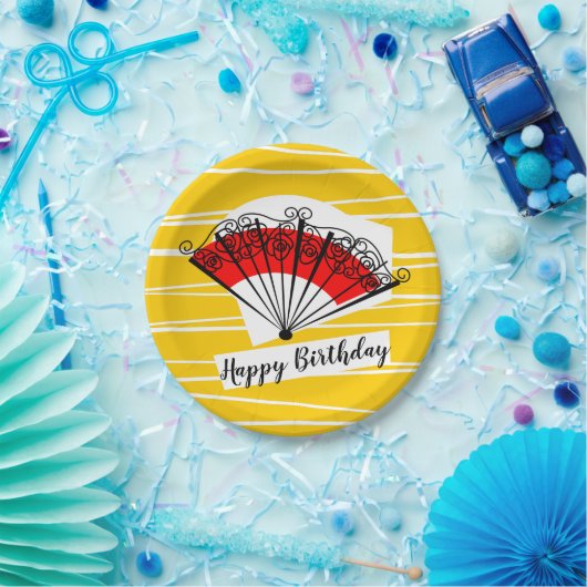 Spanische Papiertafel Fan Birthday Pappteller (Party)