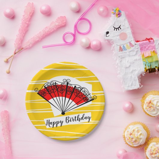Spanische Papiertafel Fan Birthday Pappteller (Party)