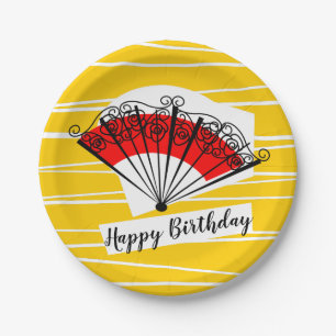 Spanische Papiertafel Fan Birthday Pappteller