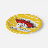 Spanische Papiertafel Fan Birthday Pappteller (Schrägansicht)