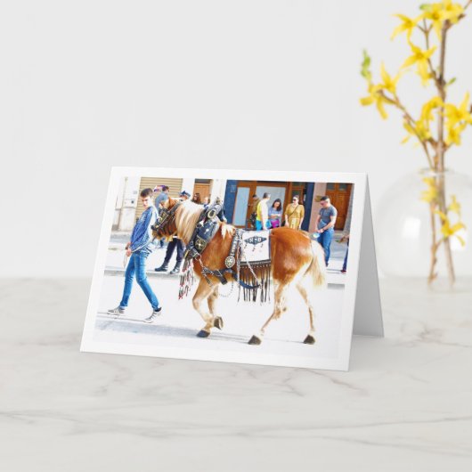 Spanische Pferdeparade Karte (Gelbe Blume)