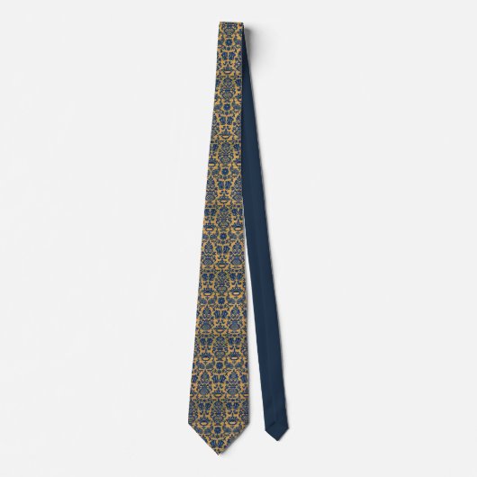 Spanische Rich Navy Gold Renaissance Krawatte (Vorderseite)