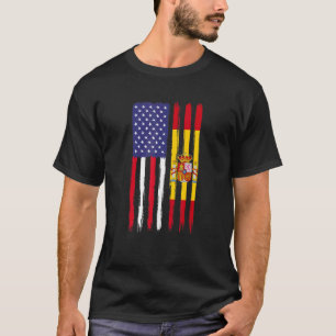 Spanische Roots Halbamerikanische Flagge Patriotis T-Shirt
