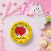 Spanische Rose Border Birthday Pappteller (Party)