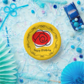 Spanische Rose Border Birthday Pappteller (Party)