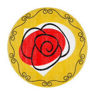 Spanische Rose Border-Schneidpappe Schneidebrett