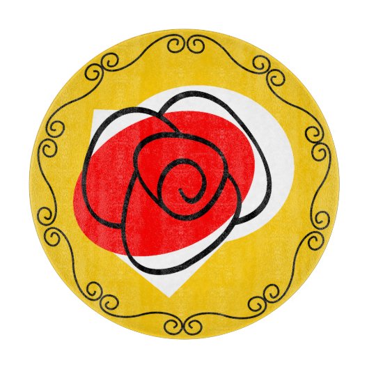 Spanische Rose Border-Schneidpappe Schneidebrett (Vorderseite)