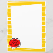 Spanische Rose Border Stripe Textpapier 8.5 x 11 (Rückseite)