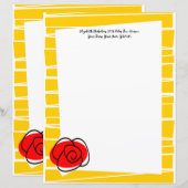 Spanische Rose Border Stripe Textpapier 8.5 x 11 (Vorne/Hinten)