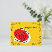 Spanische Rose Corners Herzlichen Glückwunsch Postkarte (Stehend Vorderseite)