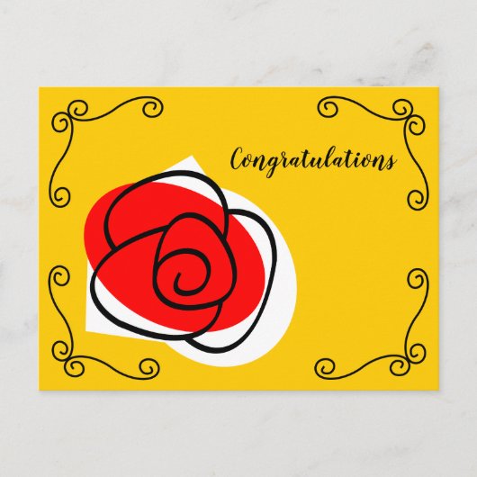 Spanische Rose Corners Herzlichen Glückwunsch Postkarte (Vorderseite)